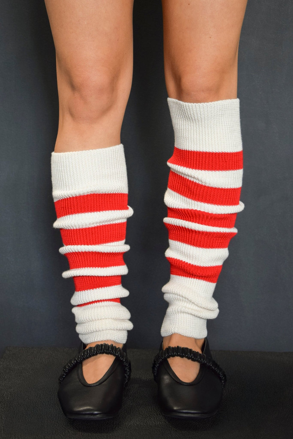 Stulpen Arm and Legwarmers Anklings white red C1 Stripes
