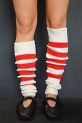 Stulpen Arm and Legwarmers Anklings white red C1 Stripes