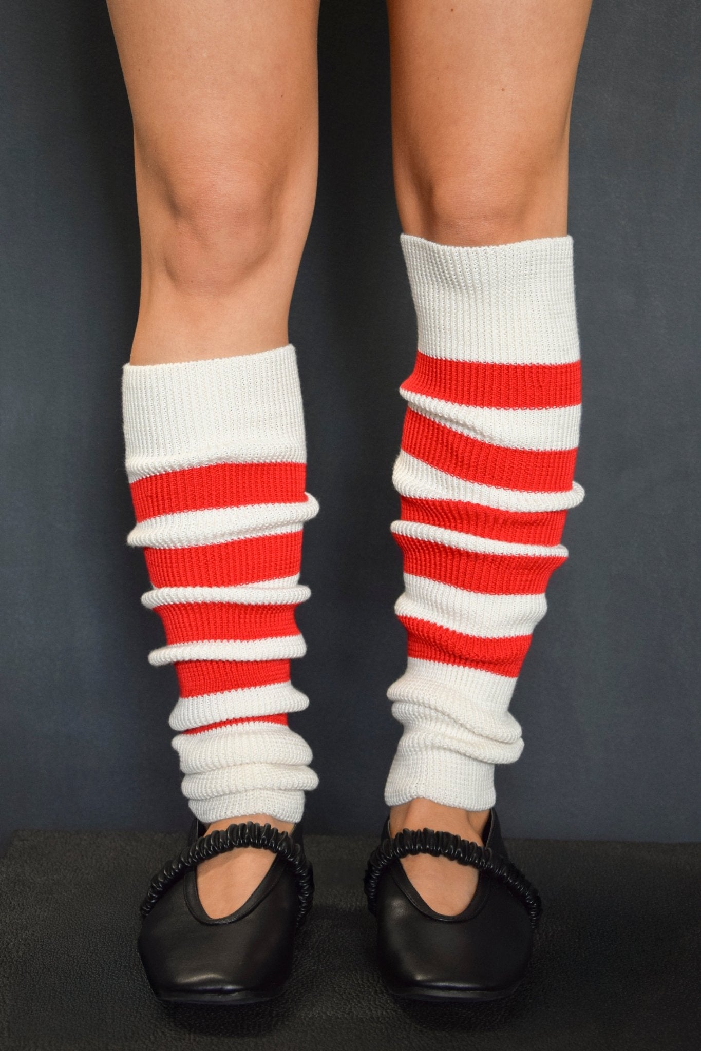 Stulpen Arm and Legwarmers Anklings white red C1 Stripes